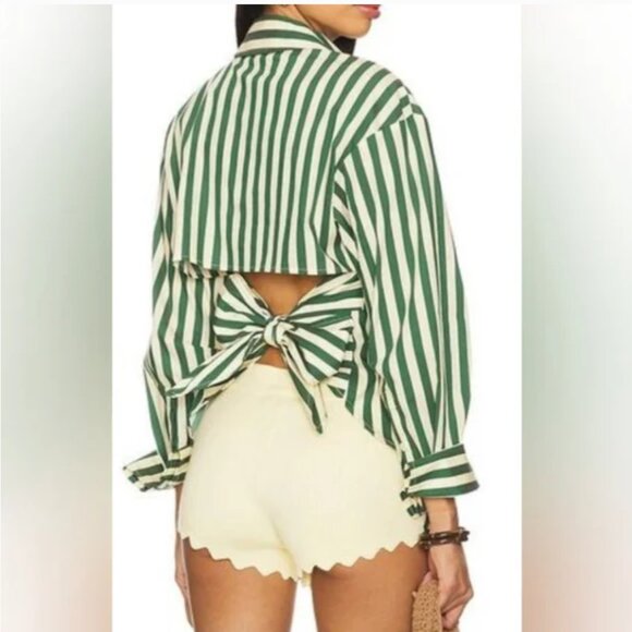 Simon Miller Loch shirt green stripy cut out back size S - Picture 4 of 10